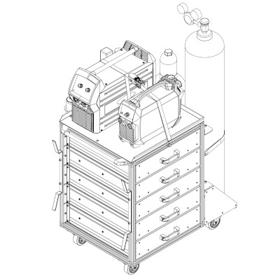 Welding cart for welders