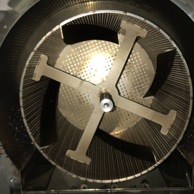 The drum inside the coffee roaster