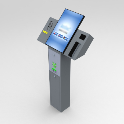 Self-service kiosk with 22 inch monitor